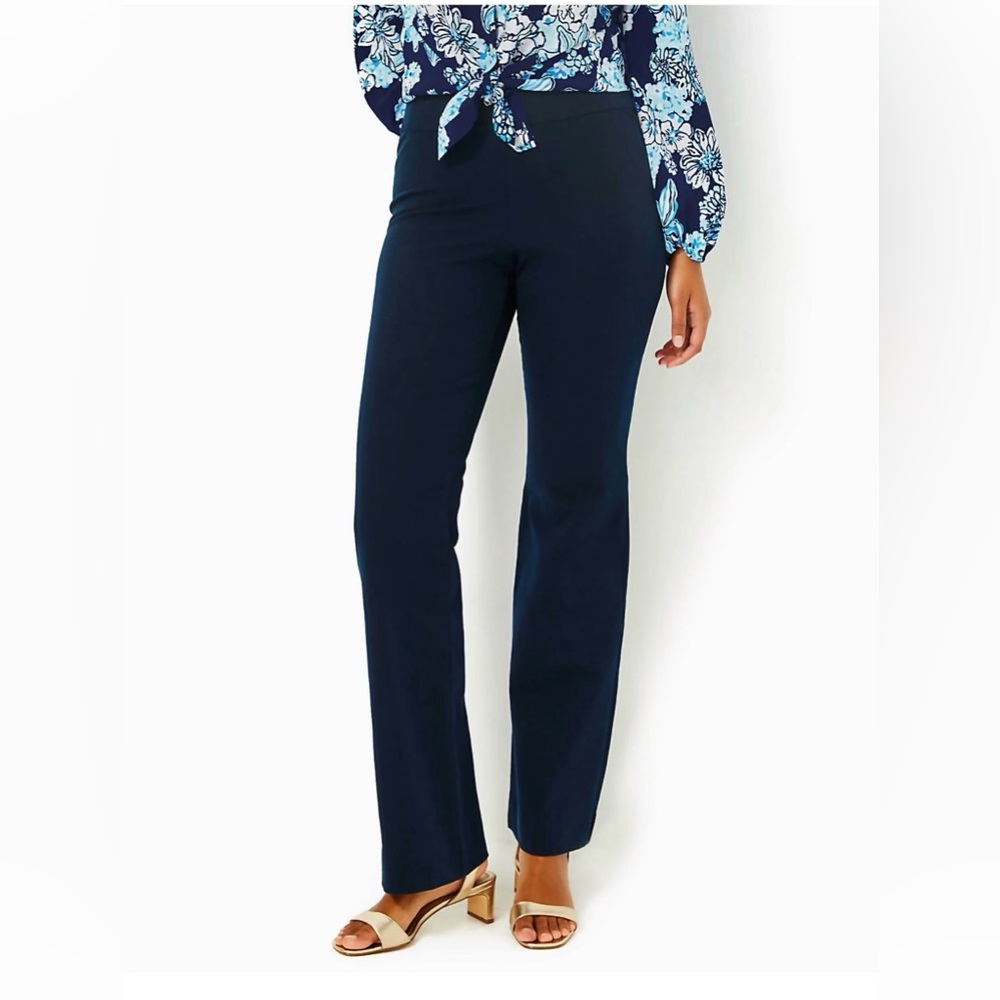Lilly Pulitzer Merrin Bi-Stretch Boot Pants in Navy, Size 6